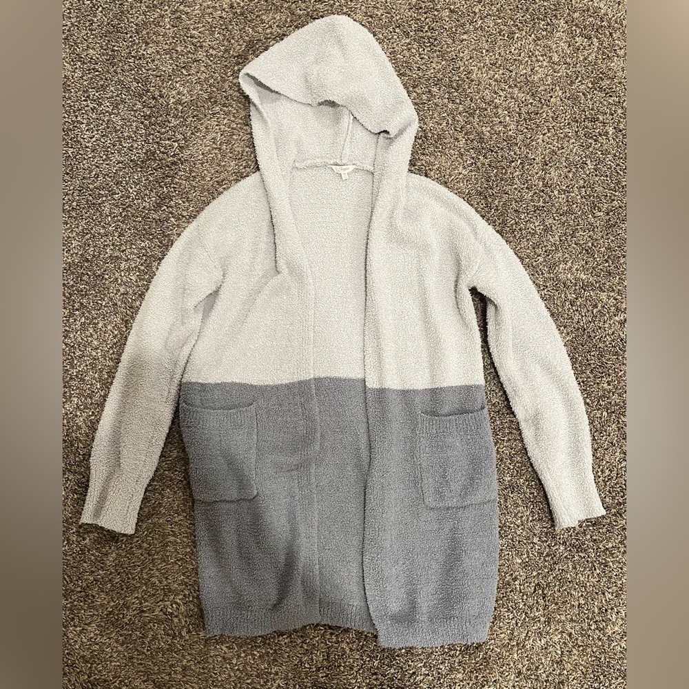 Candies Xs Two-Tone Long Hooded Cardigan